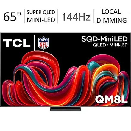 TCL 65" QM8L Series SQD-Mini LED QLED 144Hz 4K Smart Google TV