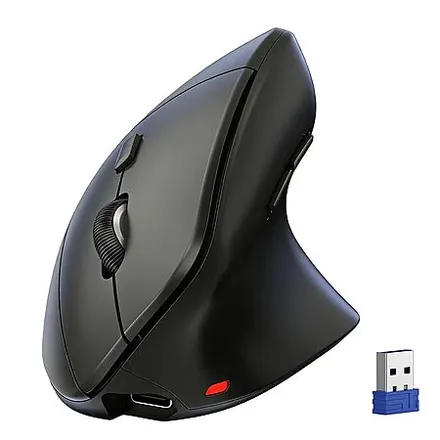 Tecknet Rechargeable Wireless Vertical Ergonomic Mouse w/ 2.4G & Dual Bluetooth