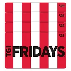 TGI Friday's Four $25 eGift Cards ($100 Value)
