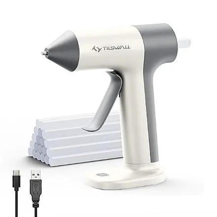 Tilswall W106 Mini Cordless Hot Glue Gun w/ Auto Shutoff & 20 Glue Sticks