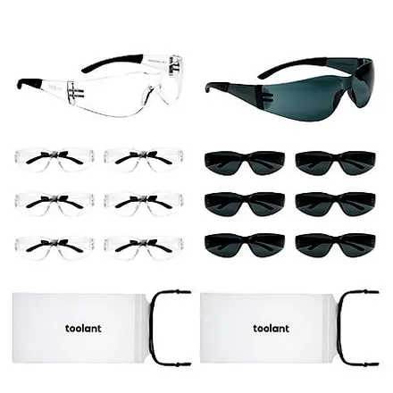 Toolant ANSI Z87.1 Safety Glasses (Clear & Smoke Grey): 24-ct $20, 14-ct
