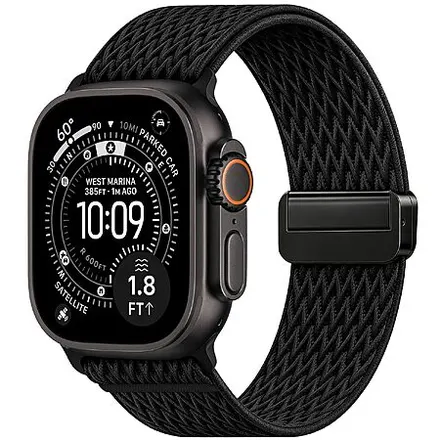 TreasureMax Stretchy Nylon Apple Watch Sport Band w/ Magnetic Clasp (38-49mm, Various Colors)