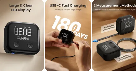 USB-C rechargeable and retractable smart body measuring tape returns to $27