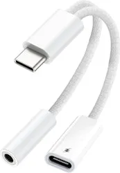 USB-C to 3.5mm Headphone Jack Adapter w/ 60W PD Charging
