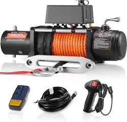 Vevor 13,500-lb. 12V Electric Winch w/ 80-Foot Synthetic Rope & Wireless Remote