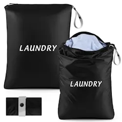 Waterproof Travel Laundry Bags w/ Handle, 2-Pack