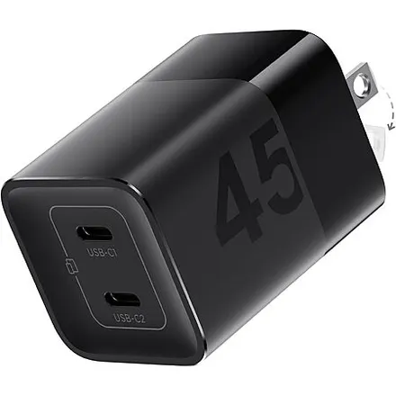 wegear PA1215 45W 2-Port GaN USB-C Wall Charger w/ PPS & Foldable Prongs