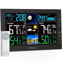 Wireless Indoor Outdoor Weather Station w/ Atomic Clock