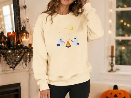 Women's Embroidered Halloween Sweatshirt