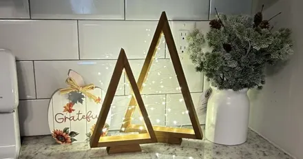 Wooden Light-Up Christmas Tree 2-Pack