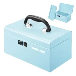 WorkPro 10.8" Mini Metal Tool Box w/ Removable Tray