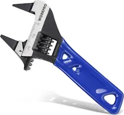 WorkPro 4" Stubby Wide Opening Adjustable Wrench