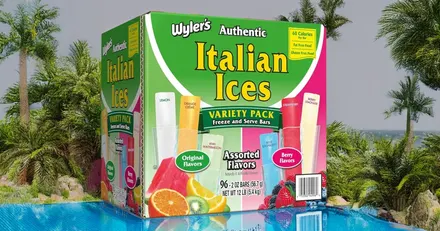 Wyler's Italian Ice Freezer Bars 96-Count Variety Pack