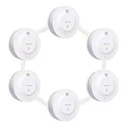 X-Sense Wireless Interconnected Smoke Detector Fire Alarm 6-Pack